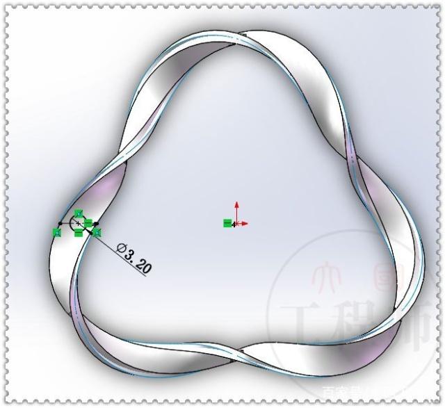 用SolidWorks画一个扭曲的环面，这个方法很费电脑的图10