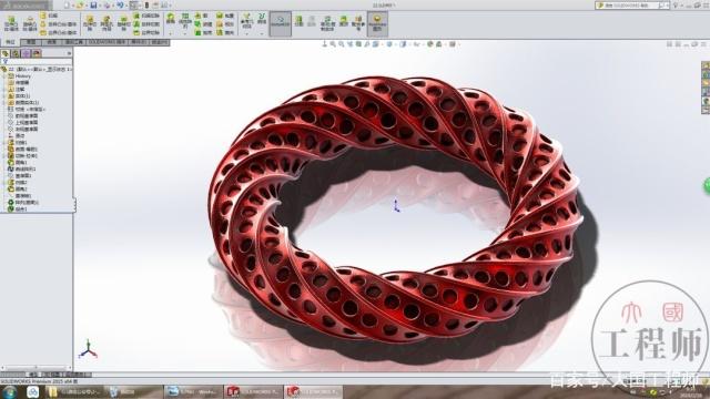 用SolidWorks画一个扭曲的环面，这个方法很费电脑的图2