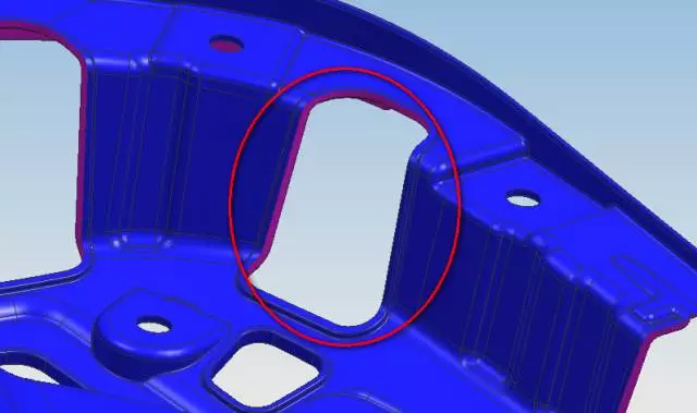 UG NX汽车零件分型面的构建思路之补孔技巧的图2