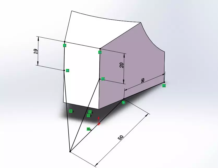 SolidWorks练习题：3D14-H05(拉伸、切除、3D草图、旋转切除、抽壳)的图15