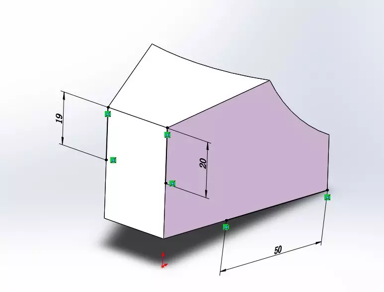 SolidWorks练习题：3D14-H05(拉伸、切除、3D草图、旋转切除、抽壳)的图14