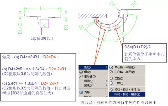 教你怎么画模具的牛角进胶点、拆弯偷料的图4