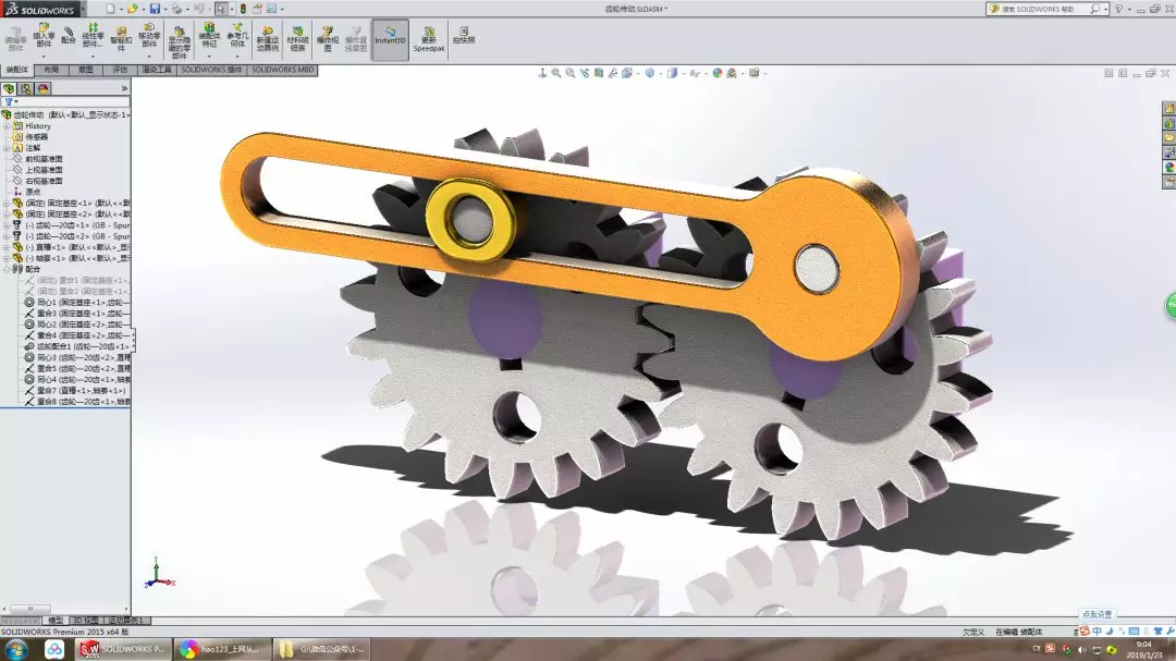 用SolidWorks装配的齿轮之间的配合运动的图1