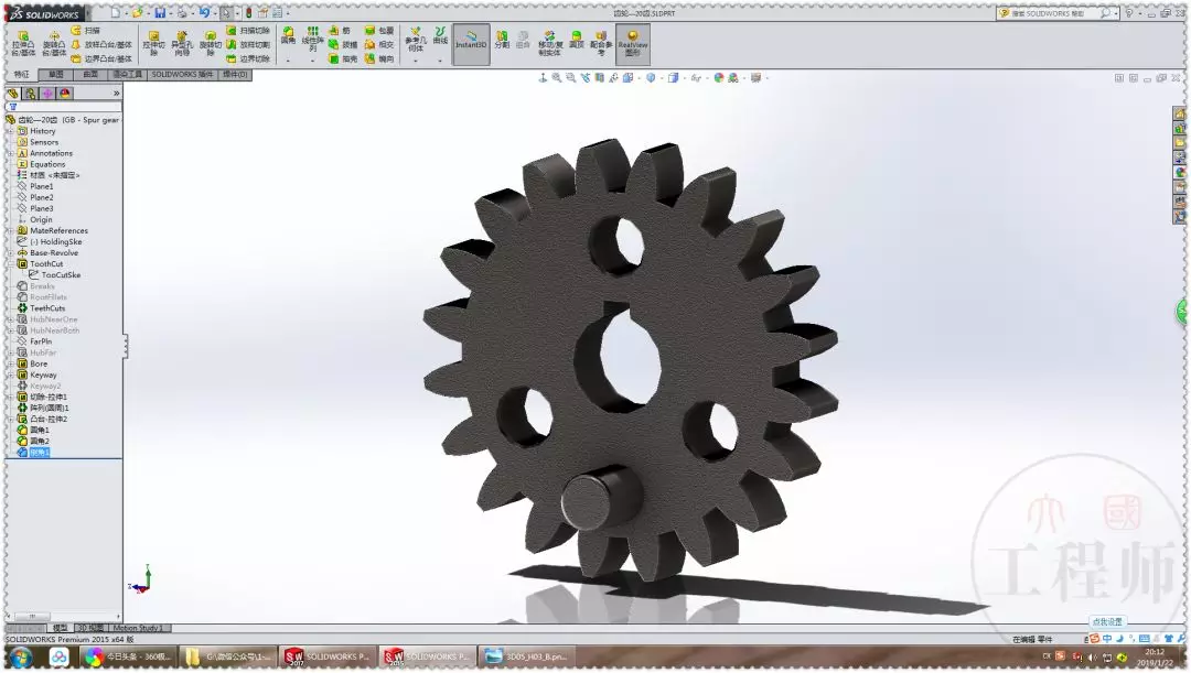 用SolidWorks装配的齿轮之间的配合运动的图4