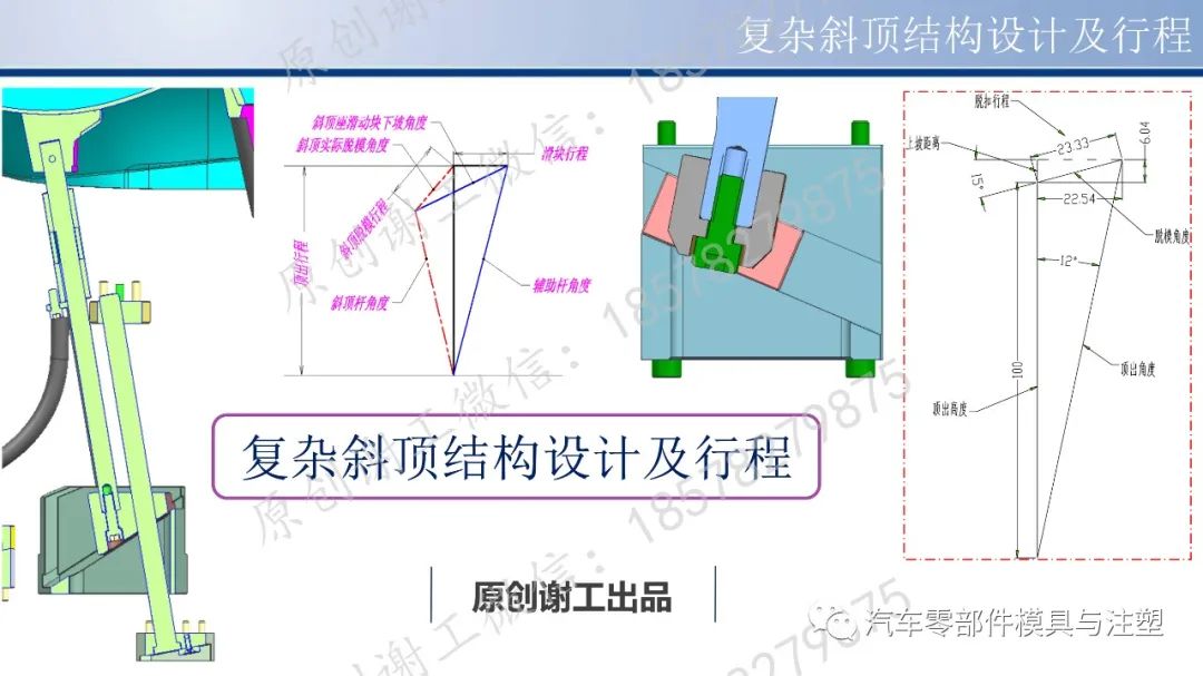 原创干货 & 复杂斜顶结构设计及行程的图1