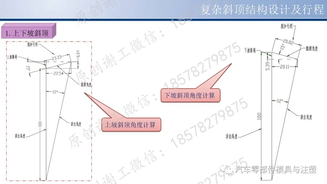 原创干货 & 复杂斜顶结构设计及行程的图5