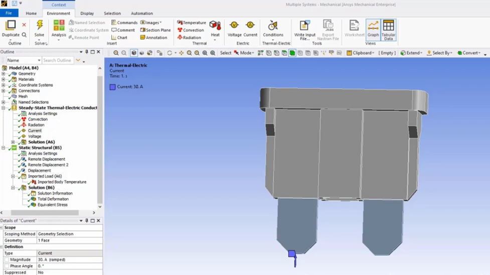 Ansys Mechanical软件多物理场耦合之热