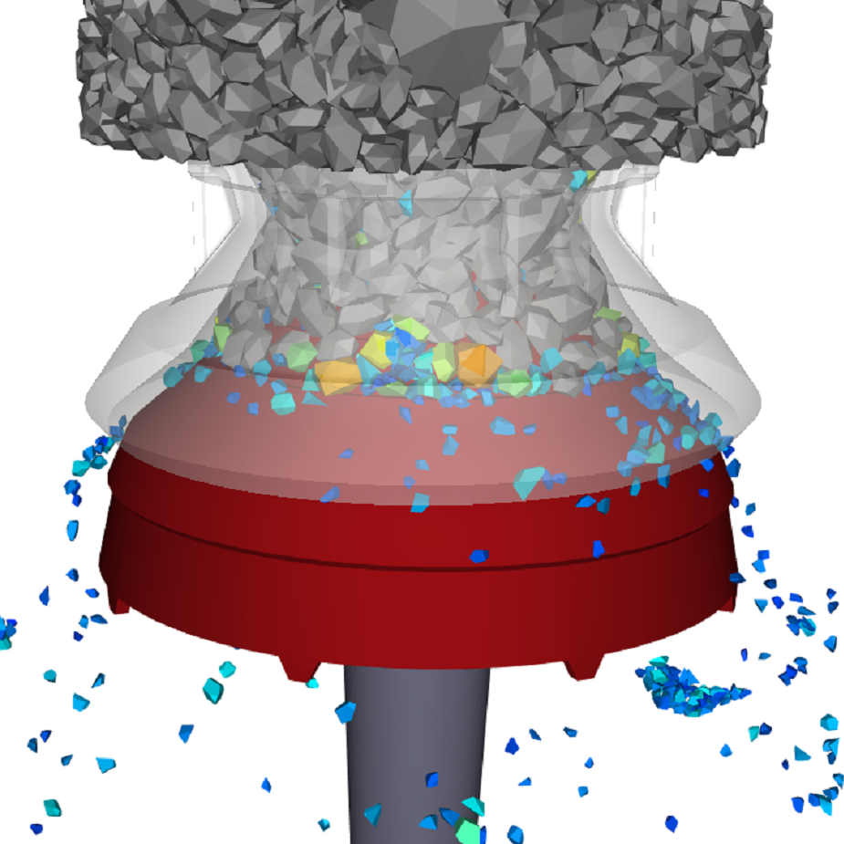 Ansys Rocky圆锥破碎机工作过程仿真