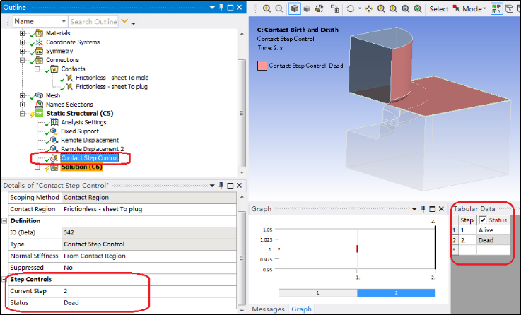 Ansys Mechanical单元生死技术在Workbench界面中的应用