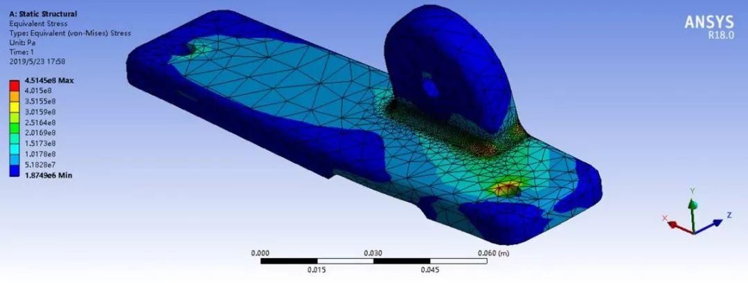 基于某零件静强度条件下 SOLIDWORKS Simulation 与 ANSYS对比分析